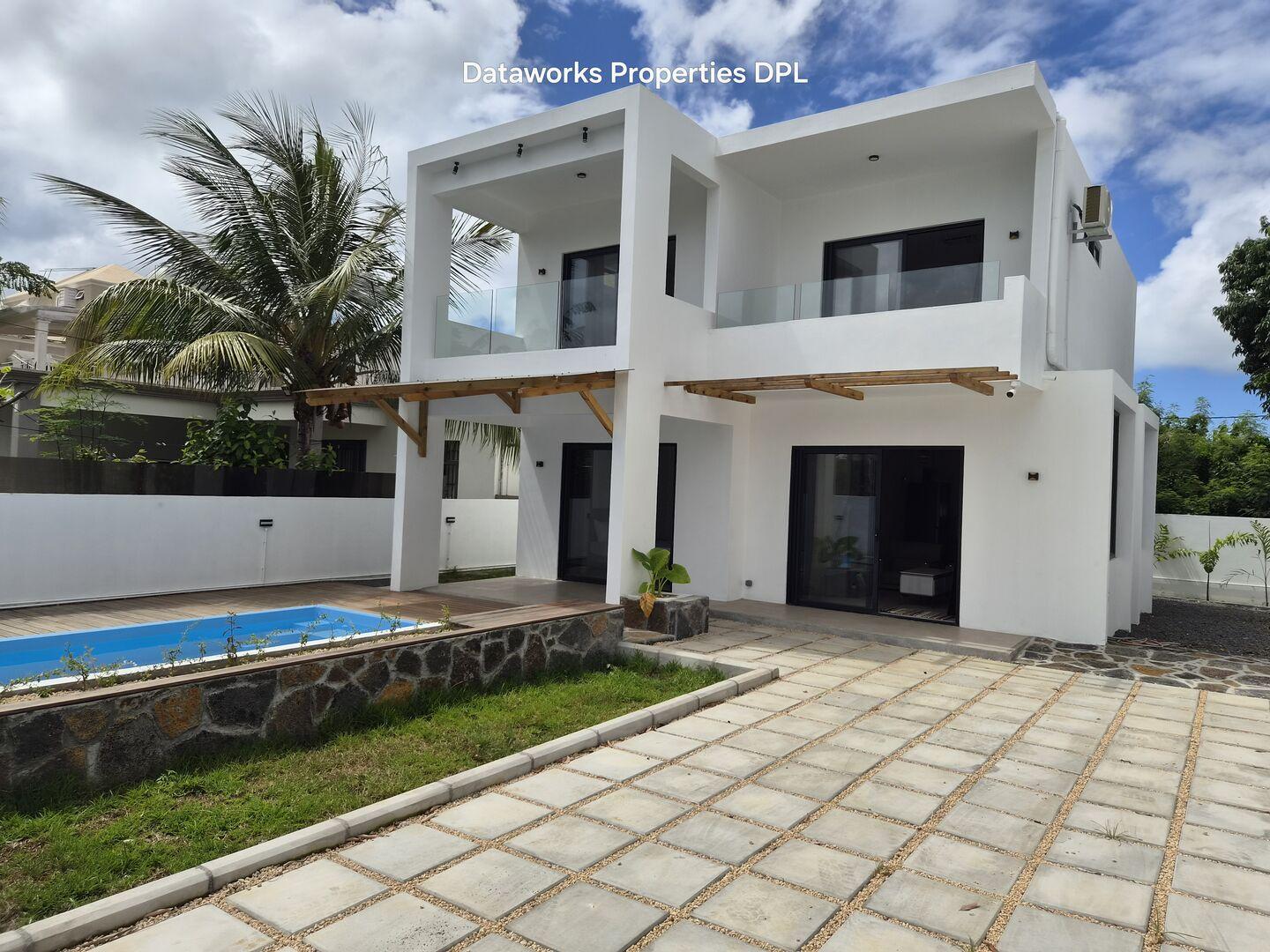 Villa moderne neuve entièrement meublée à vendre à Grand Baie – 3 chambres, piscine et à proximité de Super U